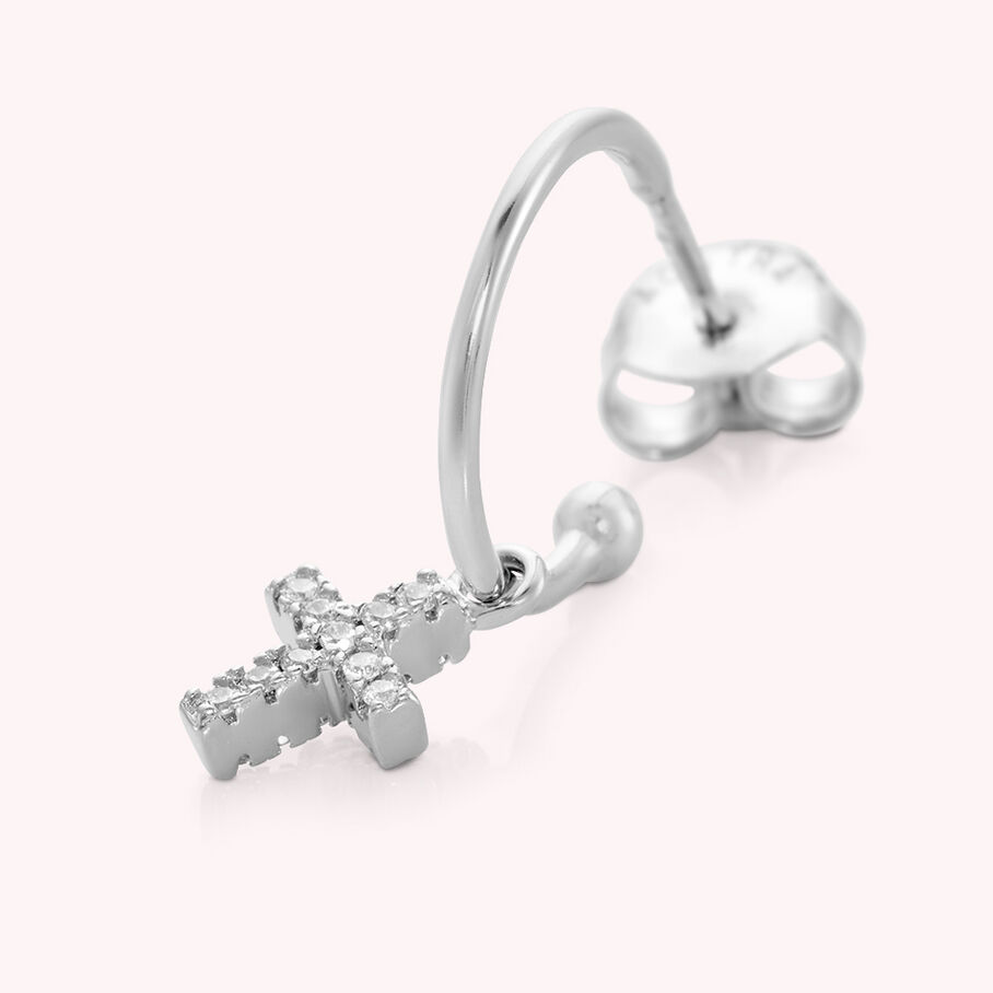 Piercing créole CRIOCRUZ - Cristal / Argenté - Piercings  | Agatha