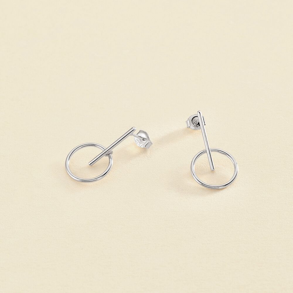 Boucles d'oreilles pendantes 'Hortus' - Argent 925 - Seconde nature