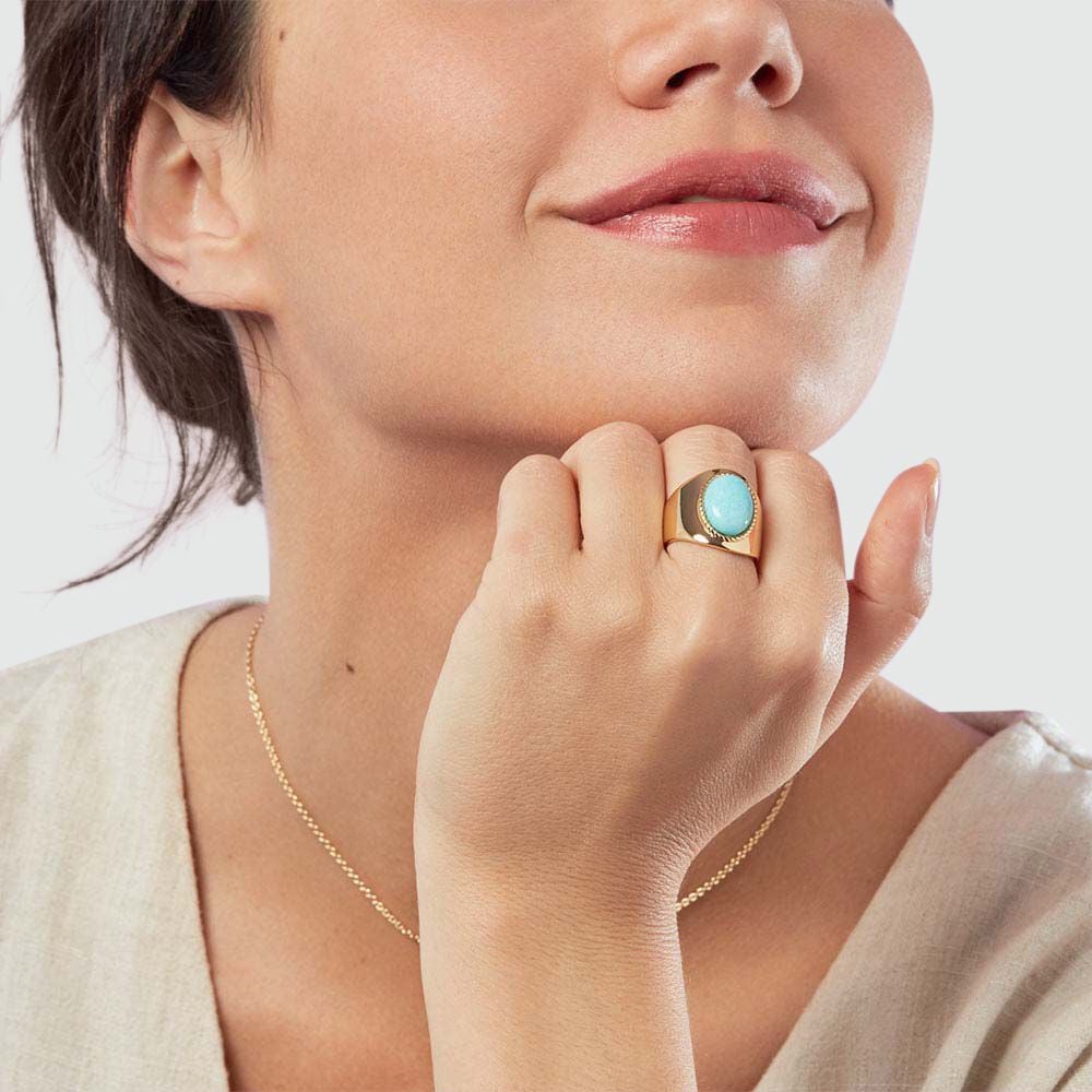 Bague large ALOHA - Amazonite - Outlet  | Agatha