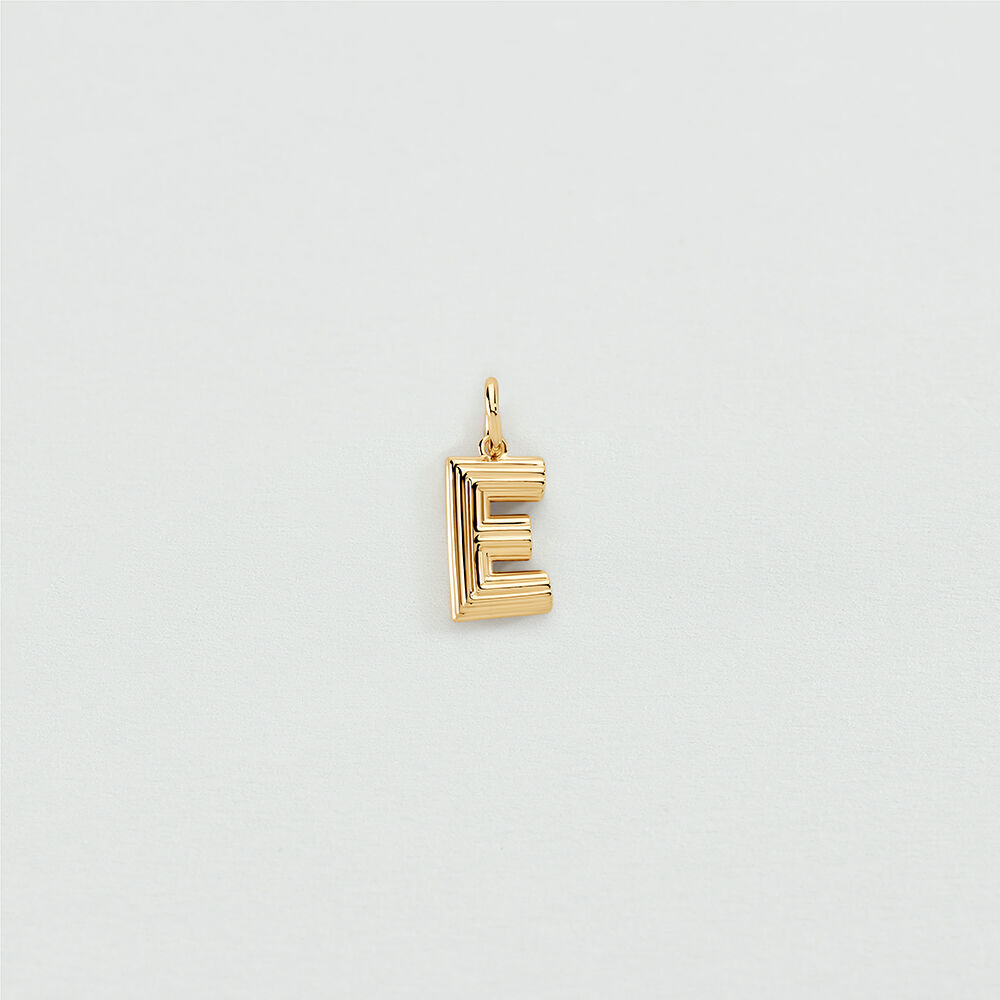 Pendentif LETTRE E - Dor&eacute; - Bijoux  | Agatha