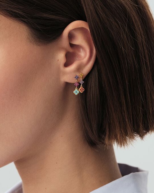 Boucles d'oreilles pendantes BELOVED - Multicolore / Doré - Boucles d'oreilles fantaisies  | Agatha Boucles d'oreilles pendantes BELOVED - Multicolore / Doré - Boucles d'oreilles fantaisies  | Agatha