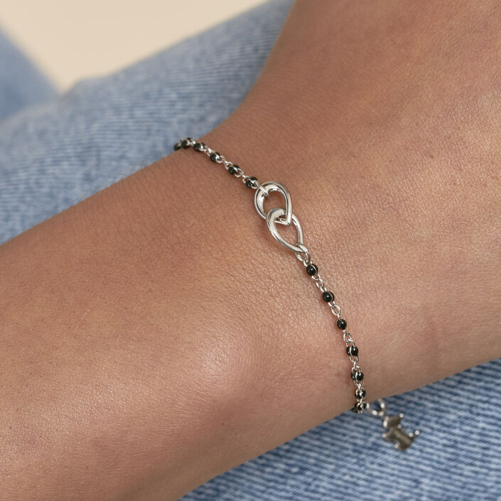 Bracelet souple SMARTY - Noir / Argenté - Bracelets  | Agatha