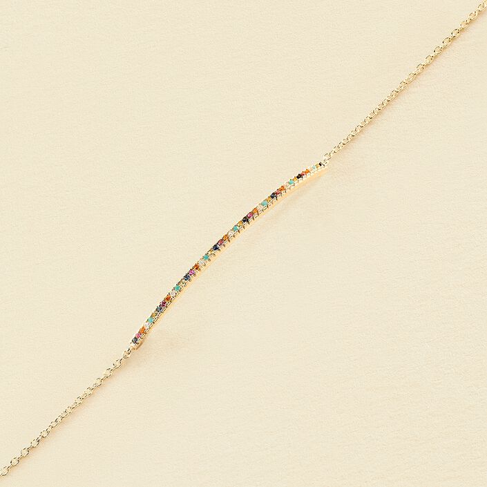 Bracelet souple RAINBOW - Multicolore / Doré - Bracelets  | Agatha