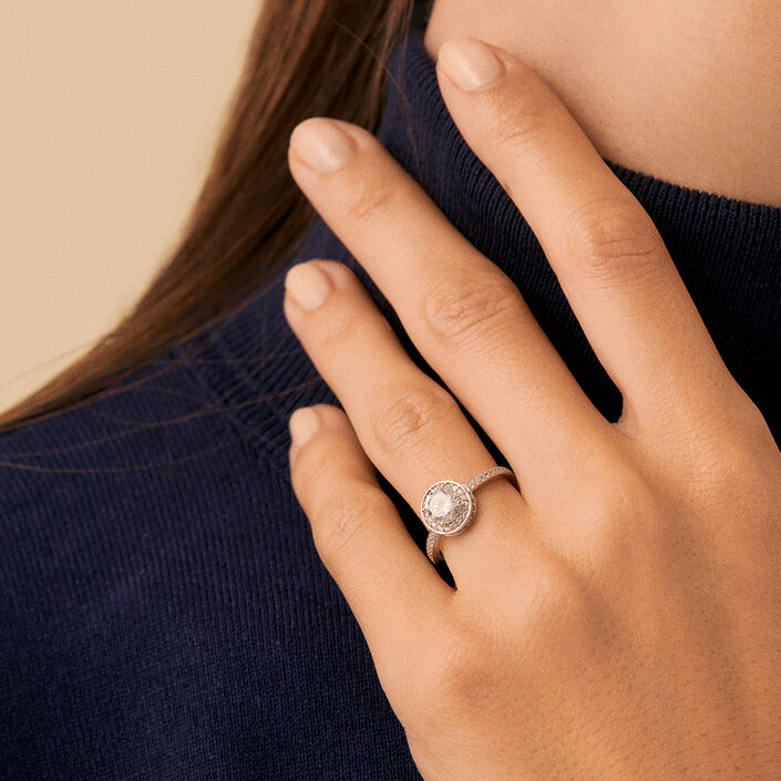 Bague fine IMPERIAL - Cristal / Argenté - Bagues  | Agatha