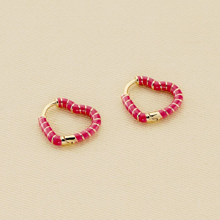 Créoles SESHA - Rose / Doré - Boucles d'oreilles  | Agatha