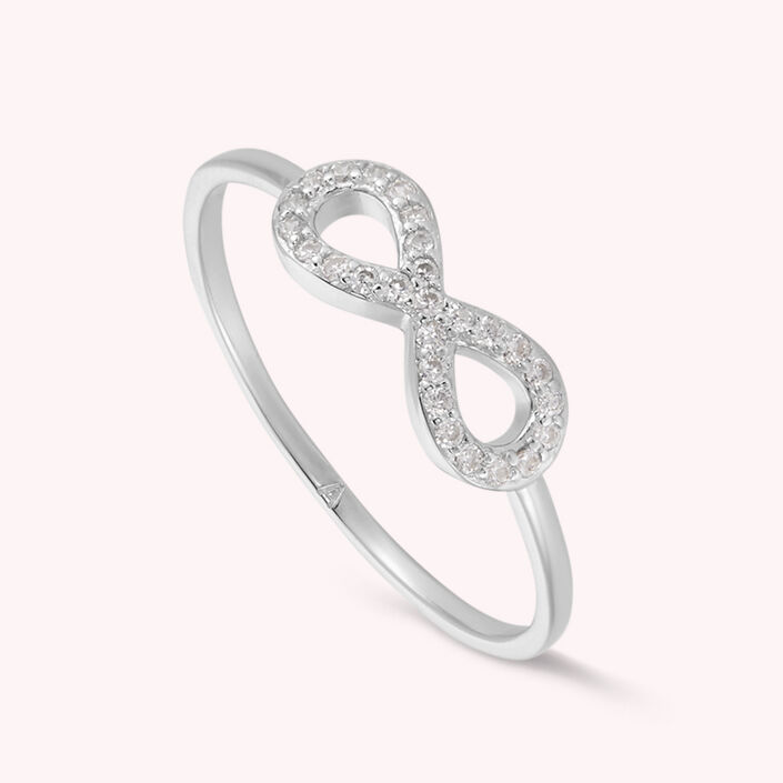 Bague fine ETERNEL - Cristal / Argenté - Bagues  | Agatha