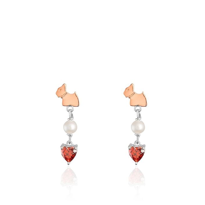 Boucles d'oreilles pendantes NEEDLOVE - Rouge / Rose - Boucles d'oreilles  | Agatha