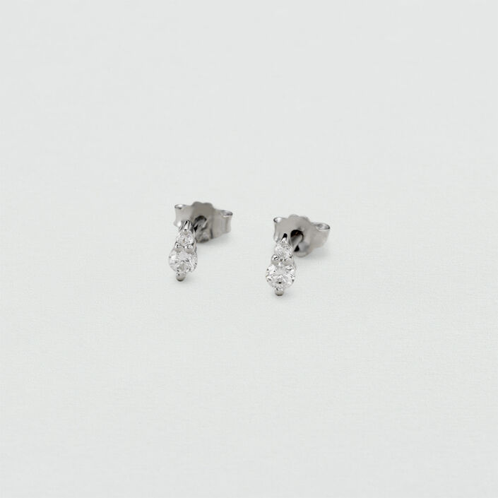Boucles d'oreilles puces PLEIADES - Cristal / Argenté - Boucles d'oreilles puces  | Agatha