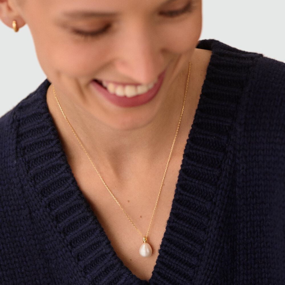 Collier mi-long MARGAUX - Perle / Doré - Colliers fantaisie  | Agatha