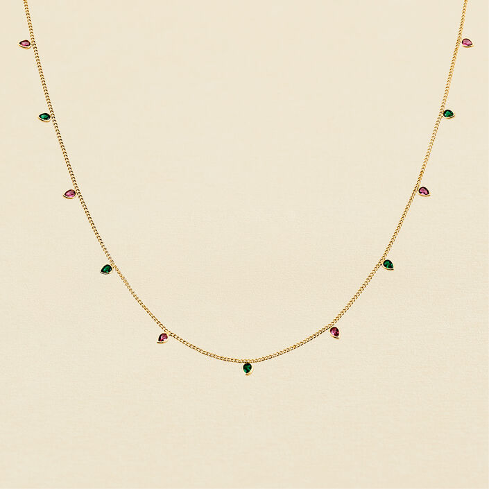 Sautoir NEITH - Vert / Rose - Colliers  | Agatha