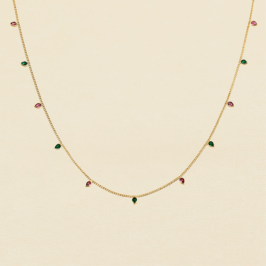 Sautoir NEITH - Vert / Rose - Colliers  | Agatha