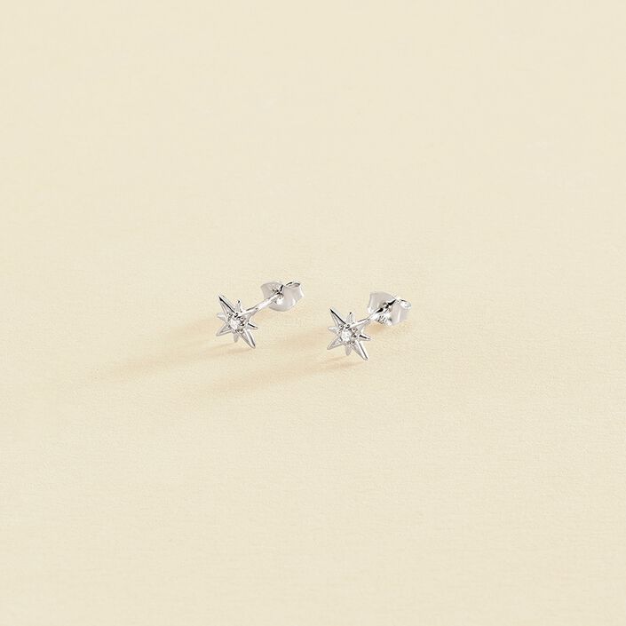 Boucles d'oreilles puces OURSE - Cristal / Argenté - Boucles d'oreilles puces  | Agatha