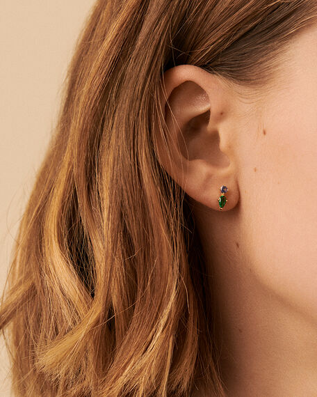 Boucles d'oreilles puces ASTRE - Vert / Doré - Boucles d'oreilles puces  | Agatha