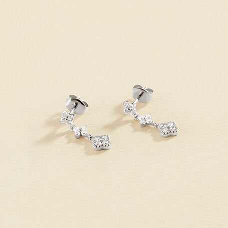 Boucles d'oreilles pendantes BELOVED - Cristal / Argenté - Boucles d'oreilles  | Agatha