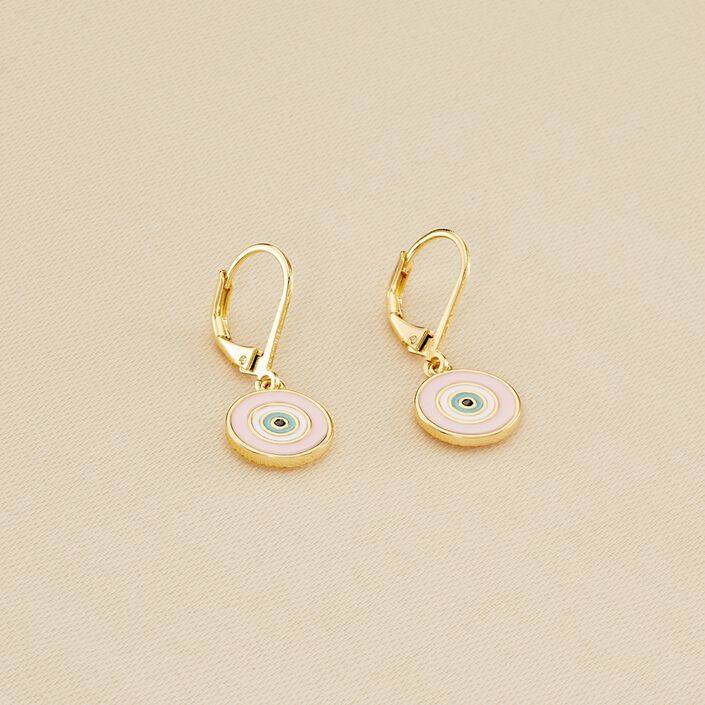 Boucles d'oreilles pendantes CYCLADES - Rose pâle/ doré - Boucles d'oreilles  | Agatha