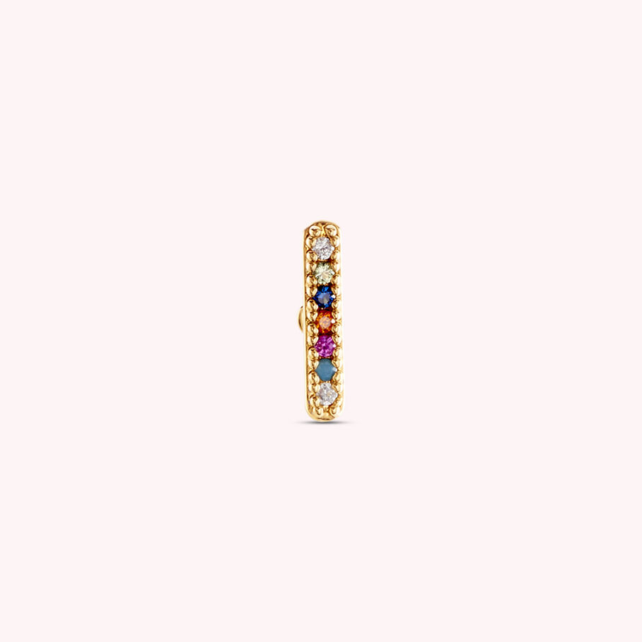 Piercing puce RAINBOW - Multicolore / Doré - Piercings  | Agatha