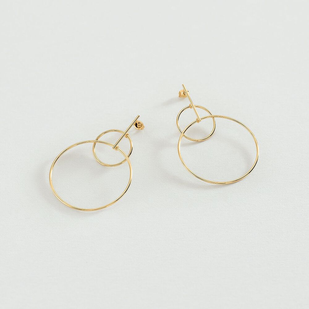 Boucles d'oreilles pendantes CASSINI - Doré - Boucles d'oreilles cercle  | Agatha