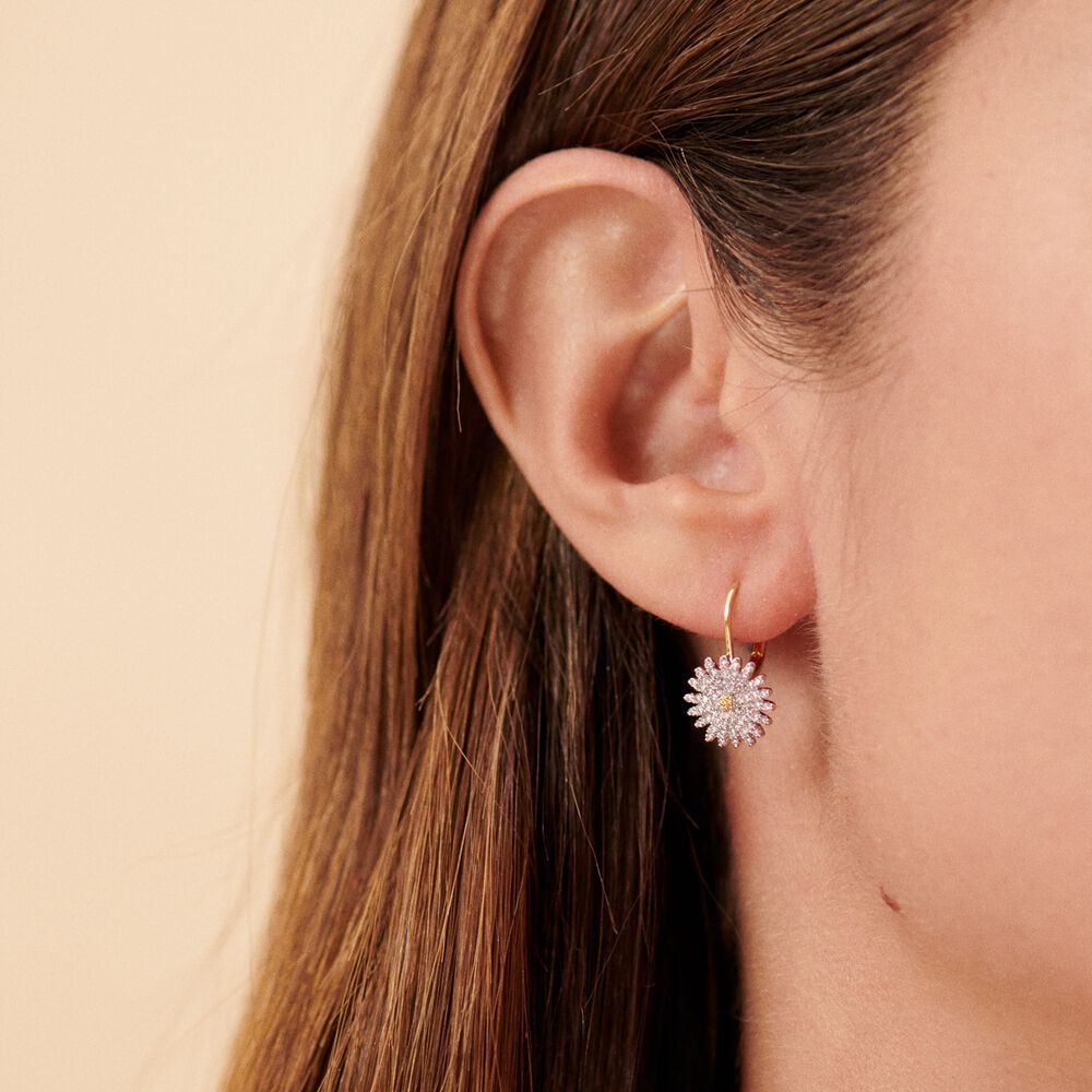 Boucles d'oreilles pendantes BLOSSOM - Cristal / Doré - Boucles d'oreilles dormeuses  | Agatha
