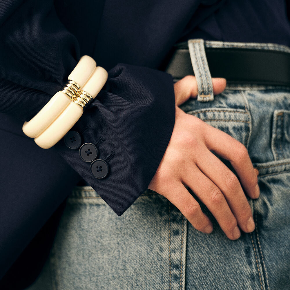 Manchette PALAIS ROYAL - Ivoire / Dor&eacute; - Bracelets fantaisie  | Agatha