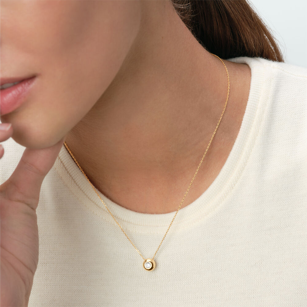 Collier mi-long OD&Eacute;ON - Cristal / Dor&eacute; - Colliers mi-long  | Agatha