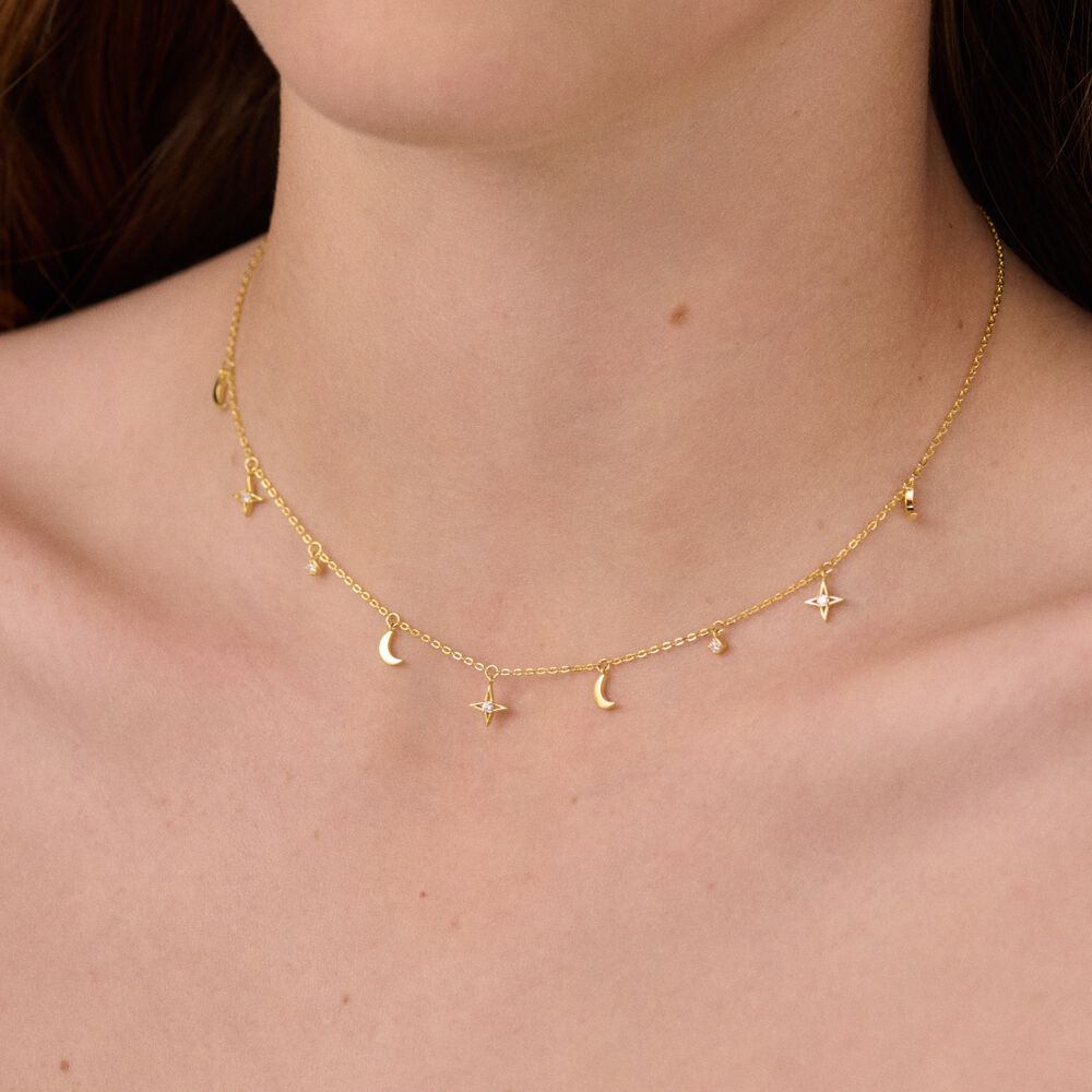Collier ras du cou GALAXY - Cristal / Dor&eacute; - Colliers fantaisie  | Agatha