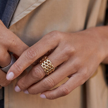 Bague large MINUIT - Doré - Bagues  | Agatha