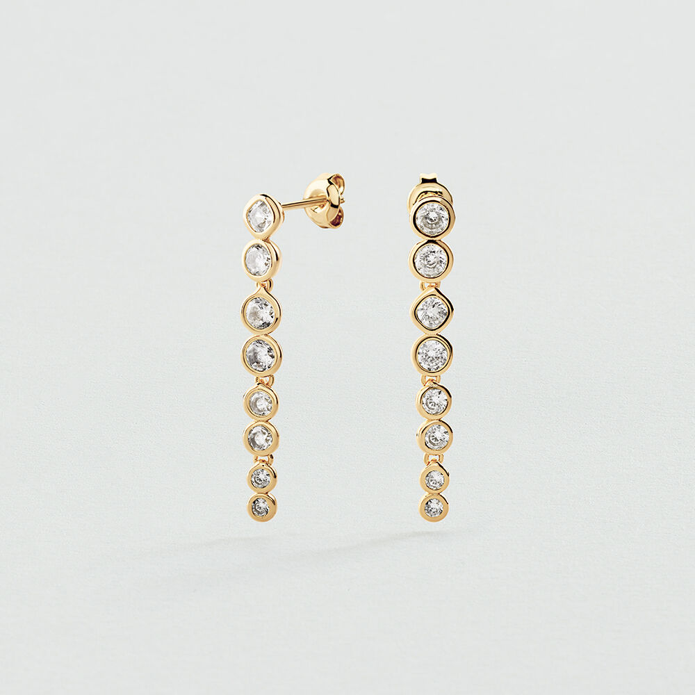 Boucles d'oreilles pendantes SAINT GERMAIN - Cristal / Dor&eacute; - Boucles d'oreilles pendantes  | Agatha