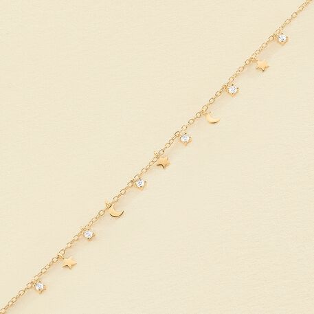 Bracelet souple LUNITAS - Cristal / Doré - Bracelets  | Agatha