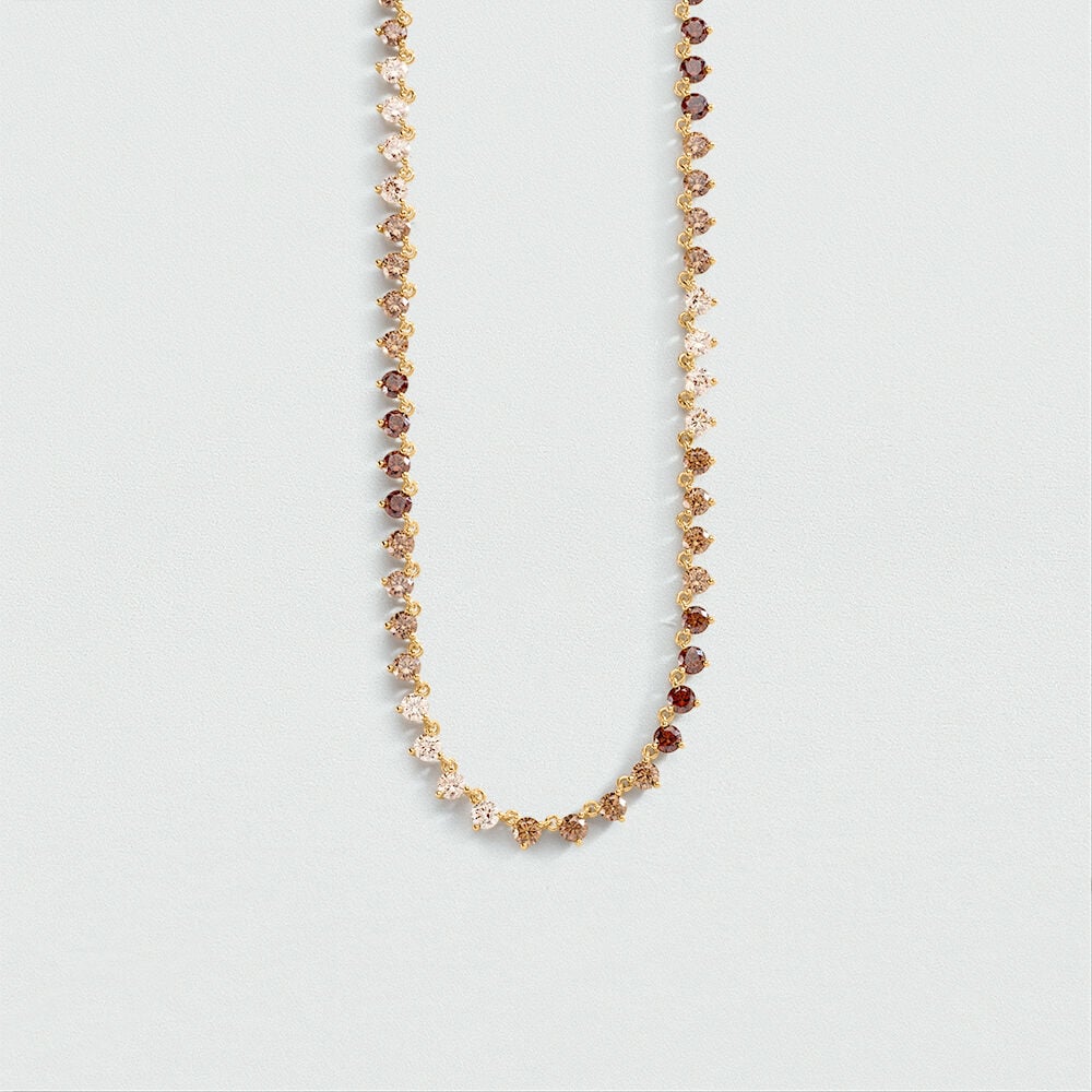 Collier ras du cou LUTETIA - Marron / Doré - Colliers ras du cou  | Agatha