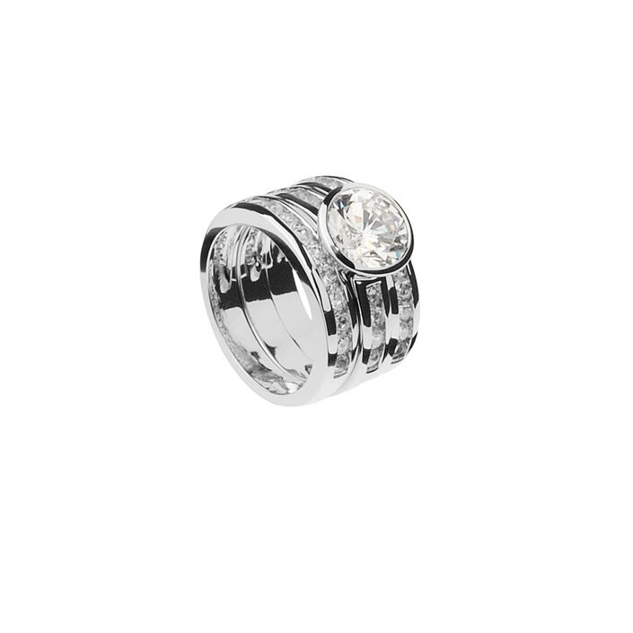 Bague large MALK - Cristal / Argenté - Bagues  | Agatha