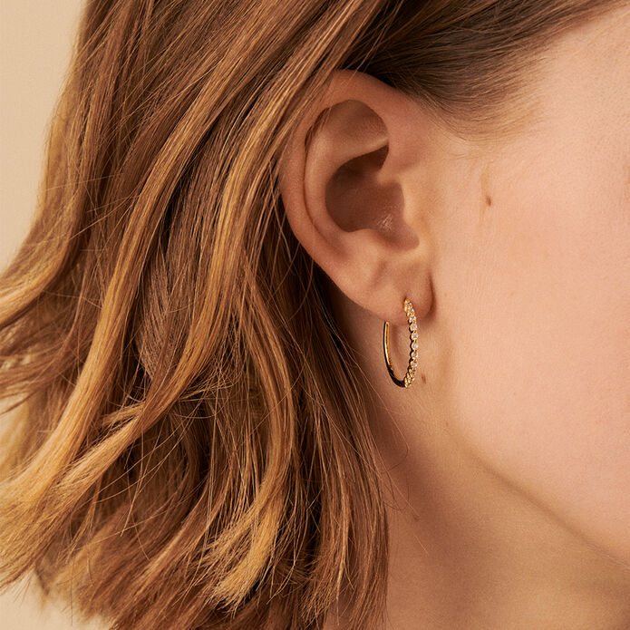 Créoles BELOVED - Cristal / Doré - Boucles d'oreilles  | Agatha