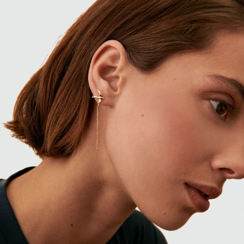 Piercing puce BIRDY - Dor&eacute; - Argent v&eacute;ritable  | Agatha