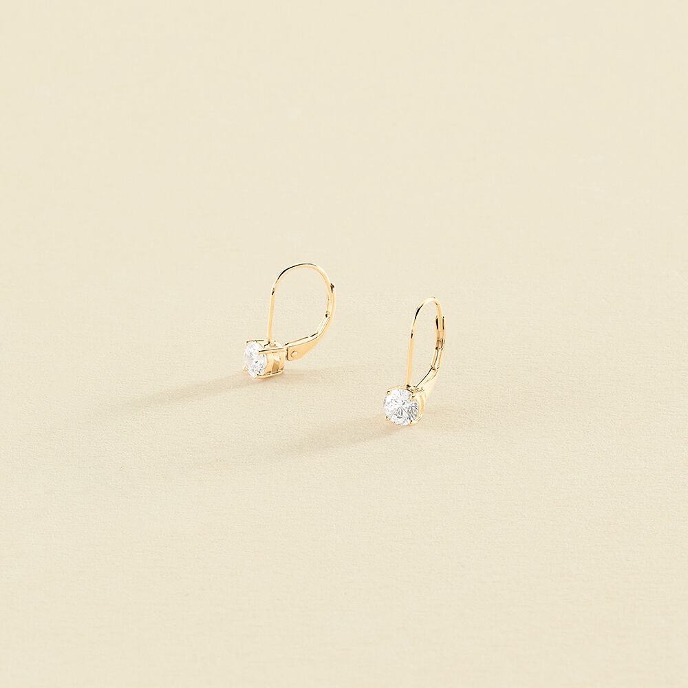 Boucles d'oreilles pendantes SOL - Cristal / Doré - Boucles d'oreilles  | Agatha