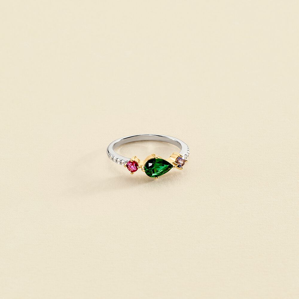 Bague fine ASTRE - Multicolore / Doré - Bagues  | Agatha