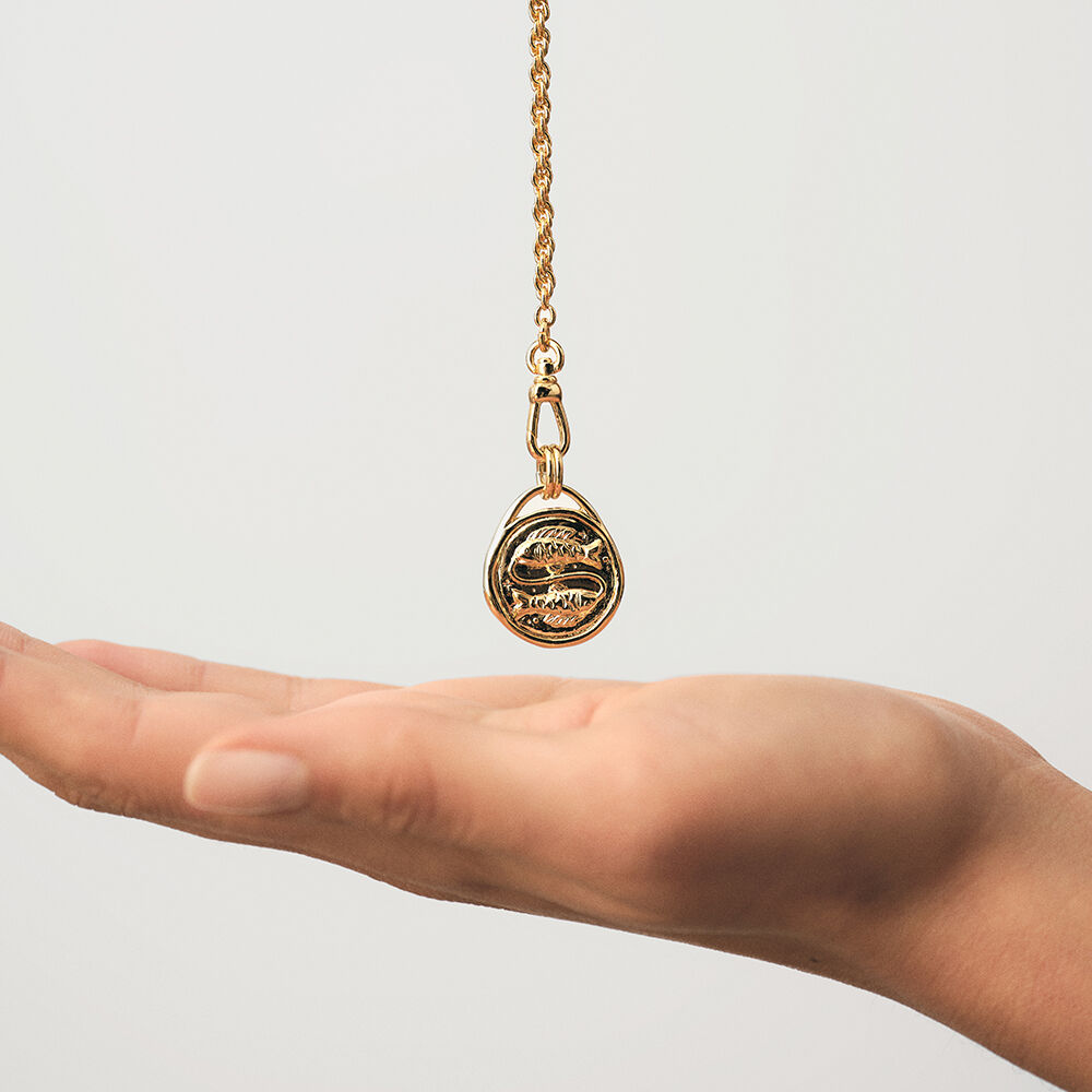 Pendentif POISSONS ZODIAQUE - Doré - Bijoux sans pierre  | Agatha