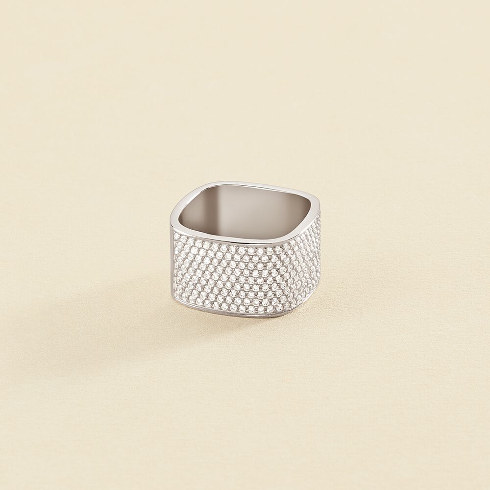 Bague large SISSI - Cristal / Argenté - Bagues  | Agatha
