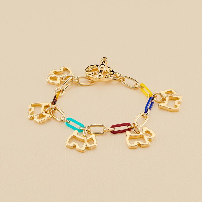 Bracelet souple CHIEN - Multicolore / Doré - Bracelets  | Agatha