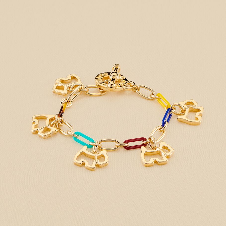 Bracelet souple CHIEN - Multicolore / Doré - Bracelets  | Agatha