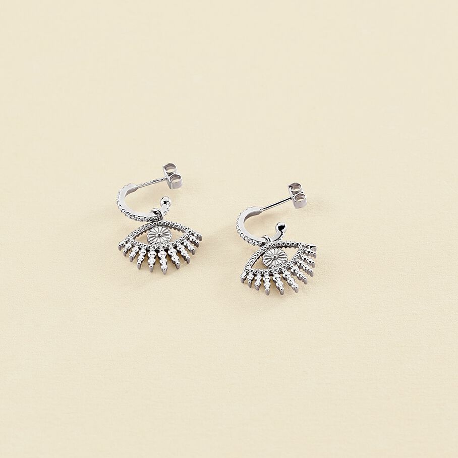 Créoles LUCKY EYE - Turquoise / Argenté - Boucles d'oreilles  | Agatha