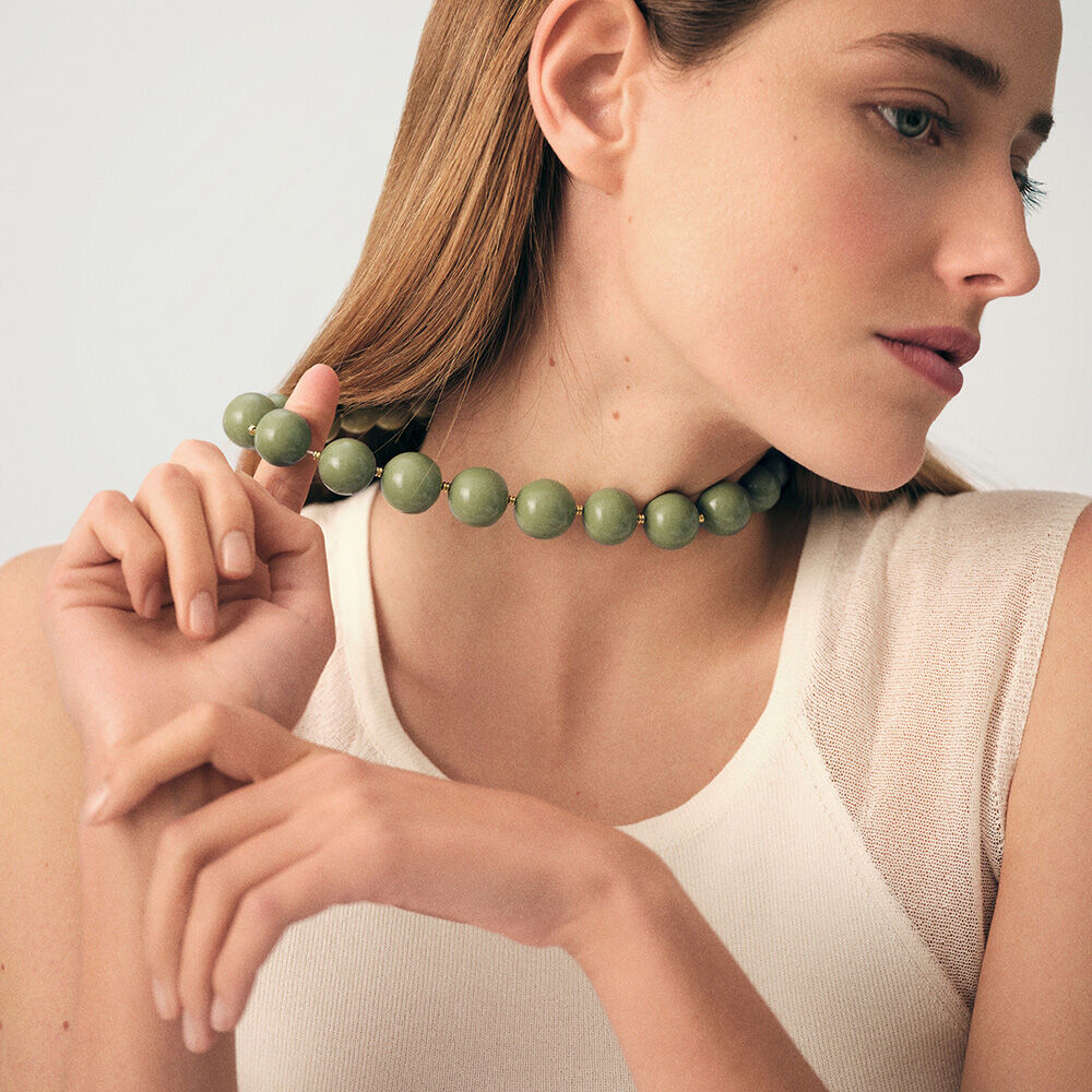 Collier ras du cou PALAIS ROYAL - Kaki / Doré - Colliers fantaisie  | Agatha