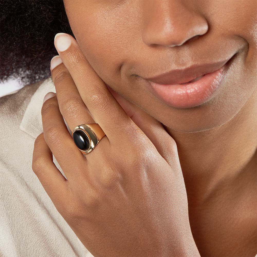 Bague large ALOHA - Onyx - Outlet  | Agatha