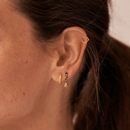 Piercing créole LEOPARD - Noir / Doré - Piercings  | Agatha