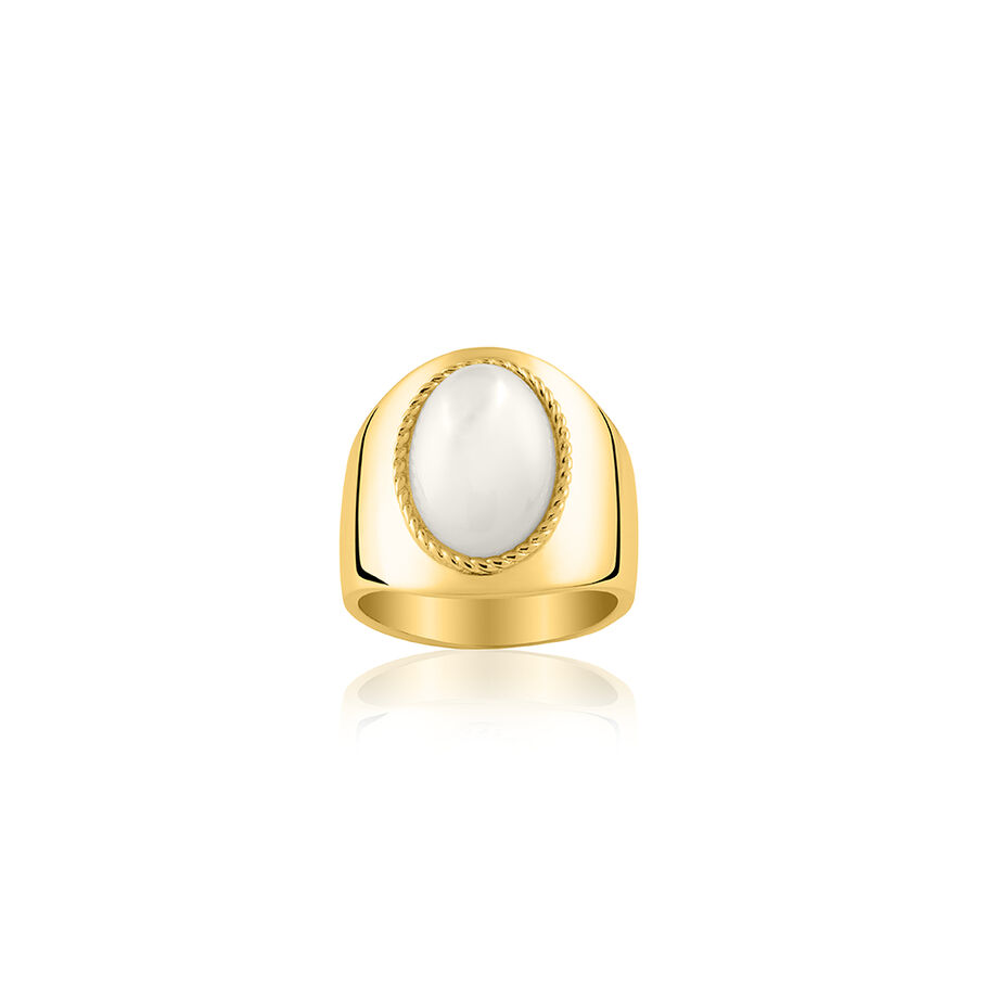 Bague large ALOHA - Nacre / Doré - Bagues  | Agatha
