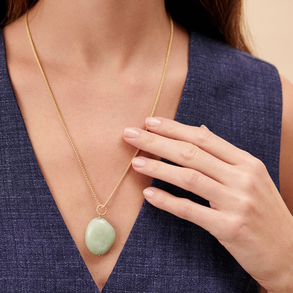 Pendentif TORSADES - Vert / Doré - Bijoux sans pierre  | Agatha