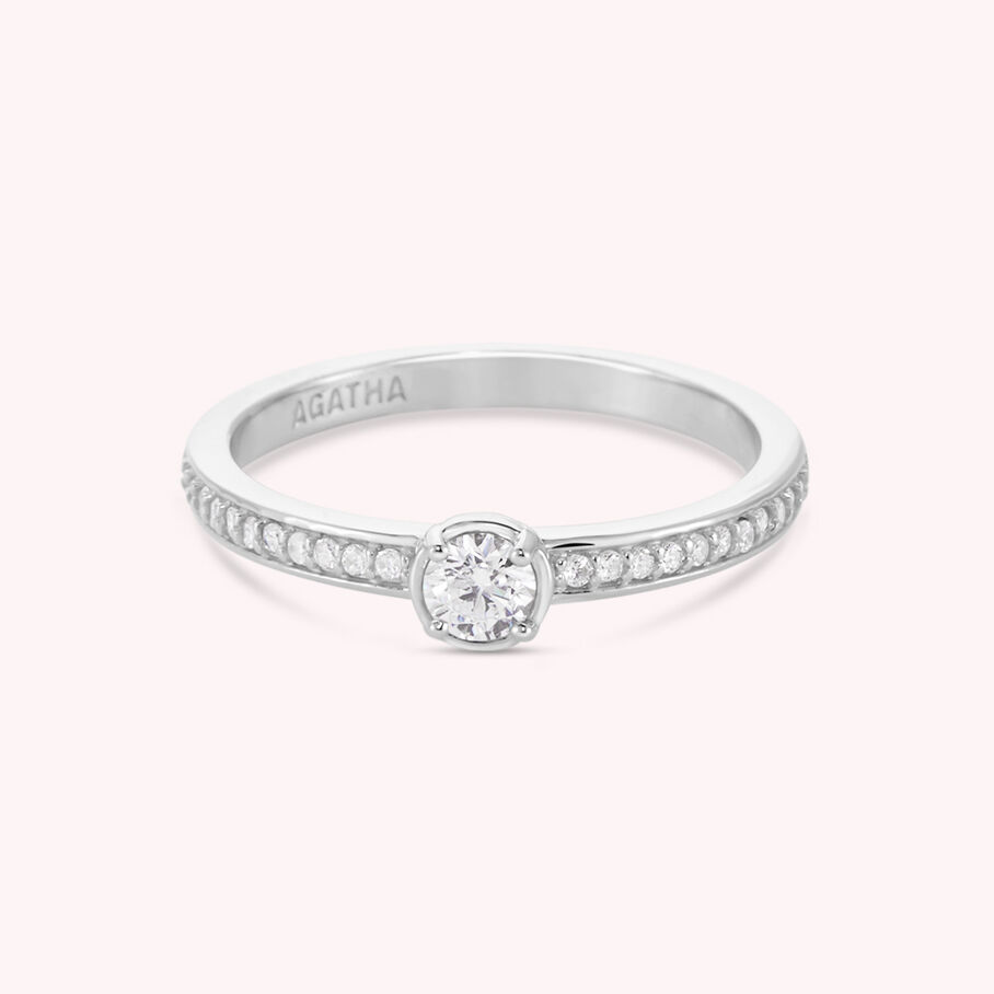 Bague fine SHINE - Cristal / Argenté - Bagues  | Agatha