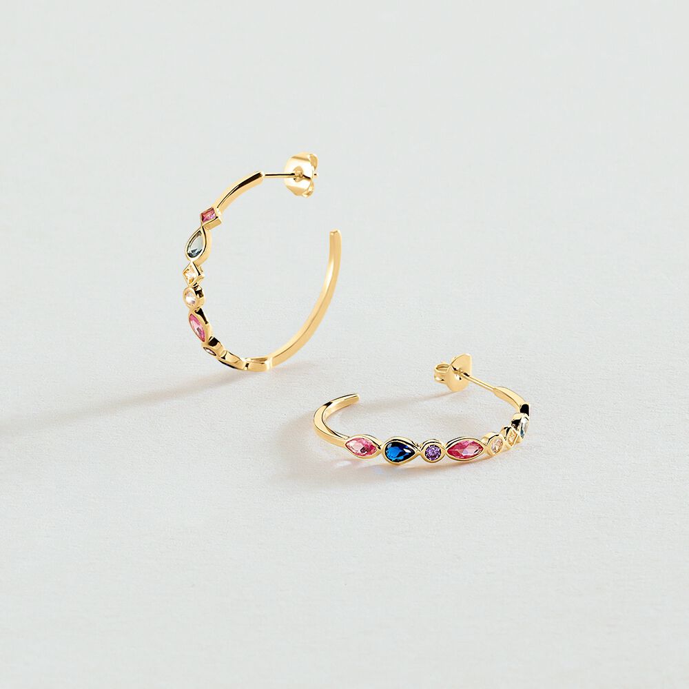 Créoles ARCO - Multicolore / Doré - Boucles d'oreilles fantaisies  | Agatha Créoles ARCO - Multicolore / Doré - Boucles d'oreilles fantaisies  | Agatha