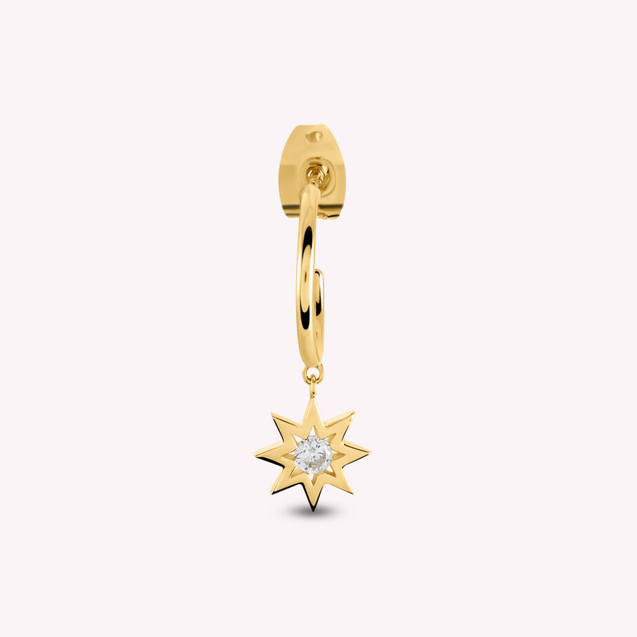 Piercing créole BIG STAR - Cristal / Doré - Piercings  | Agatha