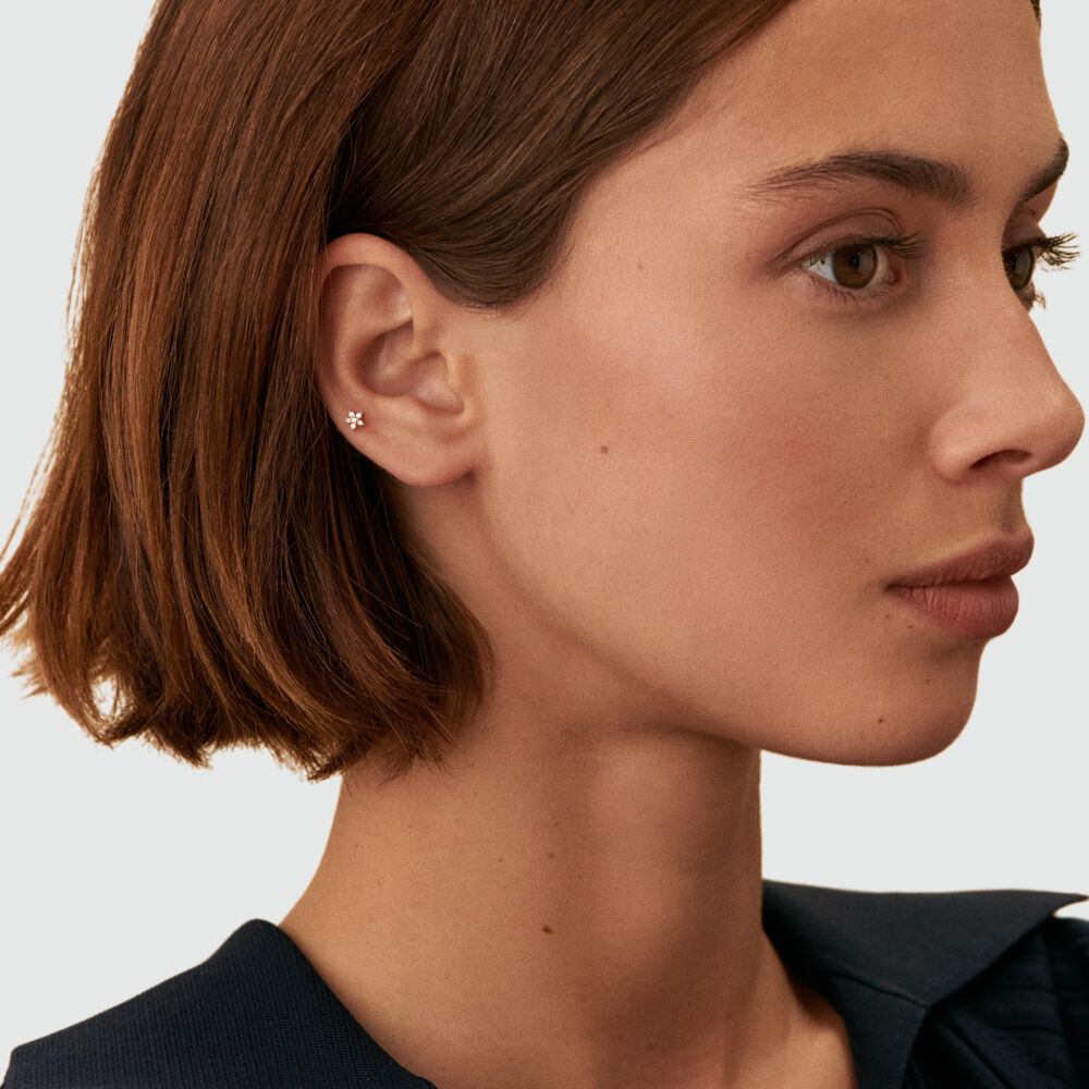 Puce &agrave; l'unit&eacute; EAR5FLOR6 - Cristal / Dor&eacute; - Boucles d'oreilles  | Agatha