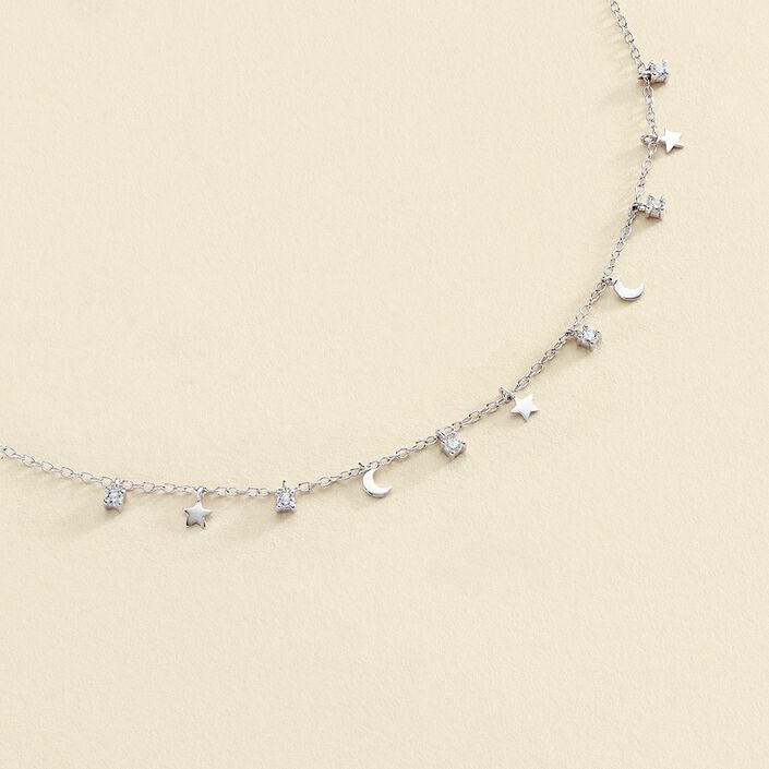 Collier ras du cou LUNITAS - Cristal / Argenté - Colliers  | Agatha