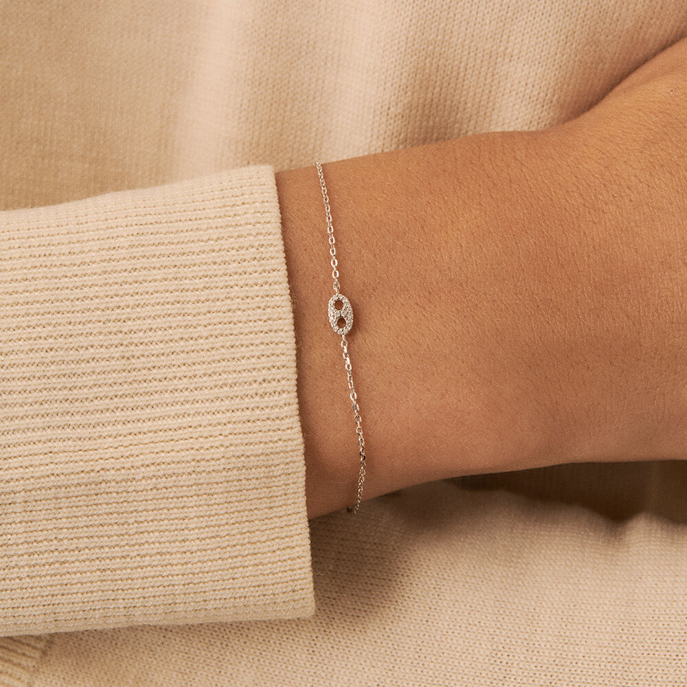 Bracelet souple ETREINTE - Cristal / Argent&eacute; - Bracelets cha&icirc;ne  | Agatha